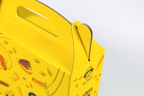 Cardboard box with handles