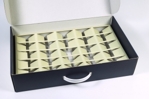 laminated box with inserts for products samples